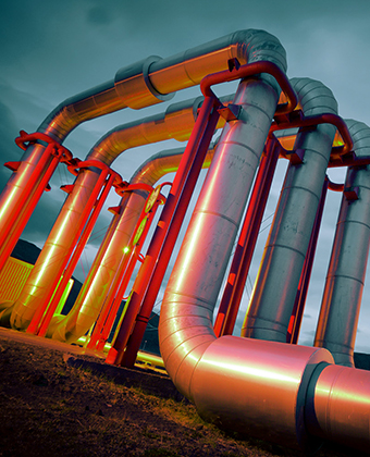 Steel gas pipes.